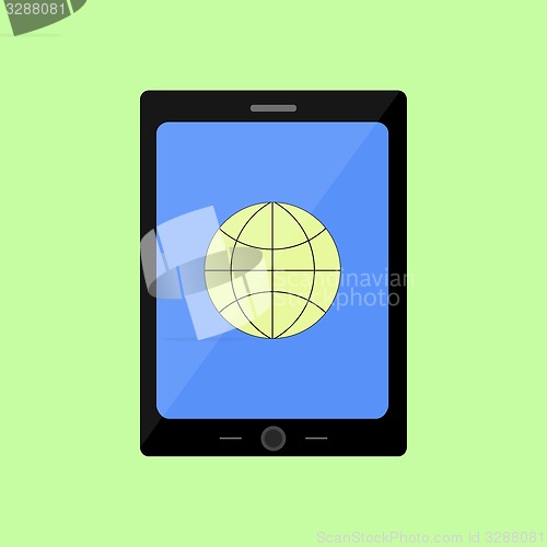 Image of Flat style touch pad with internet icon
