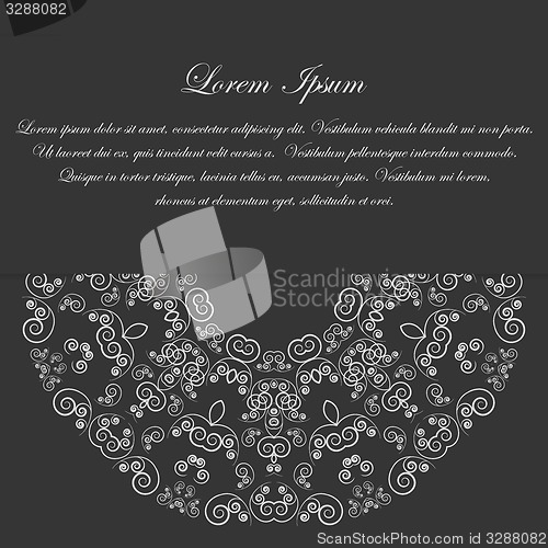 Image of Black and white card design with ornate pattern