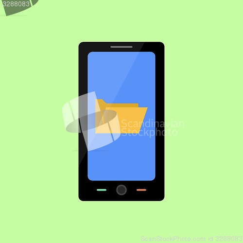 Image of Flat style smart phone with folder
