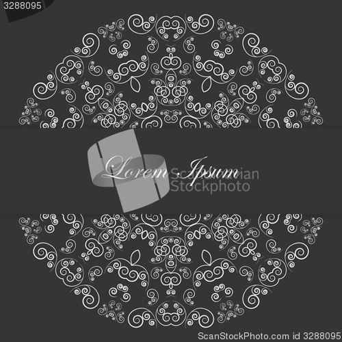 Image of Black and white card design with ornate pattern