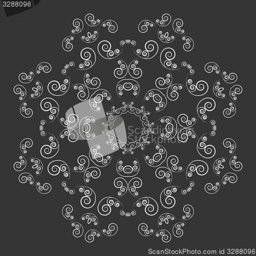 Image of Black and white ornate flower pattern 