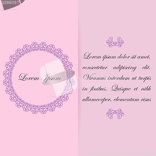 Image of Greeting card or invitation design in pink colors