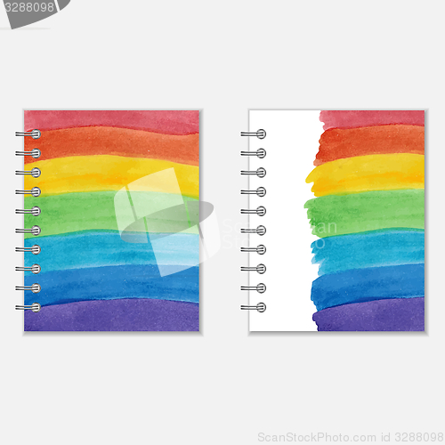 Image of Notebook cover design with rainbow