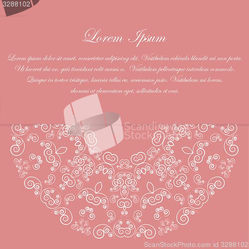 Image of Pink card design with ornate pattern