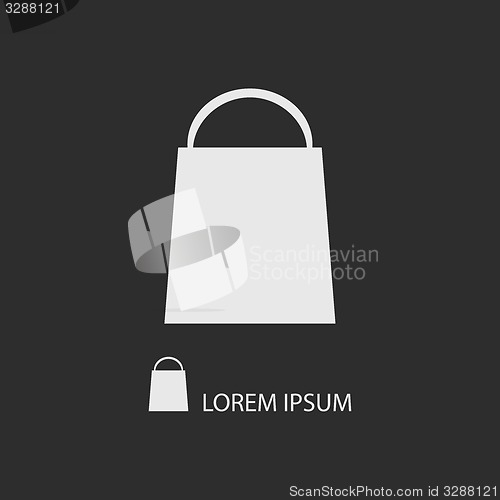 Image of White shopping bag dark grey background