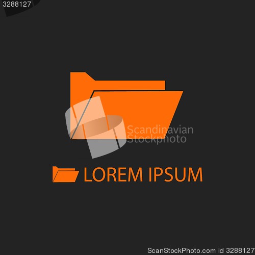 Image of Orange computer folder as logo on black