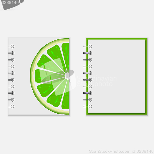 Image of Notebook cover design with bright lime