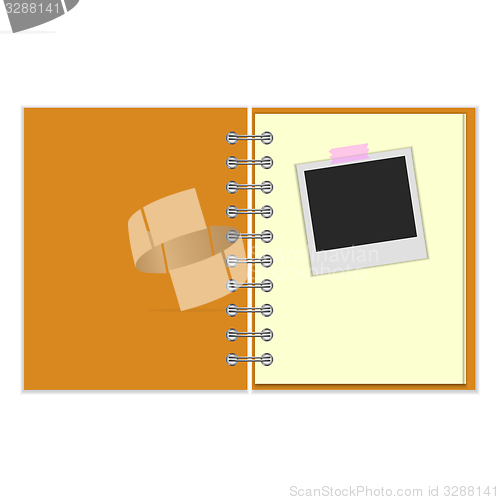 Image of Open notebook with photo
