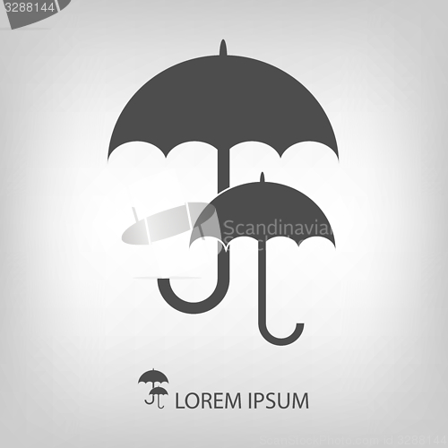 Image of Two grey umbrellas as logo