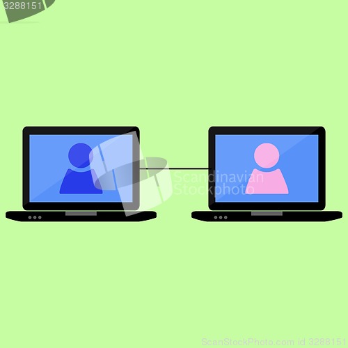 Image of Flat style chat between man and woman