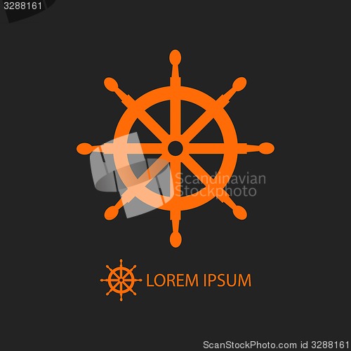 Image of Orange helm as logo on black