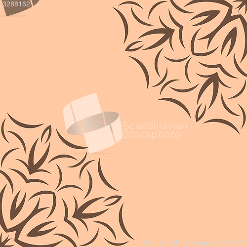 Image of Beige background with brown flower pattern
