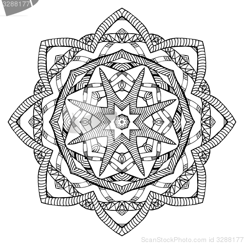 Image of Abstract star pattern with snakes elements