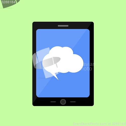 Image of Flat style touch pad with speech bubble