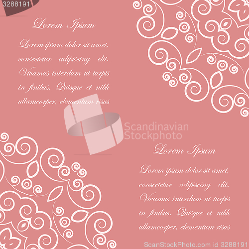 Image of Pink background with white ornate pattern