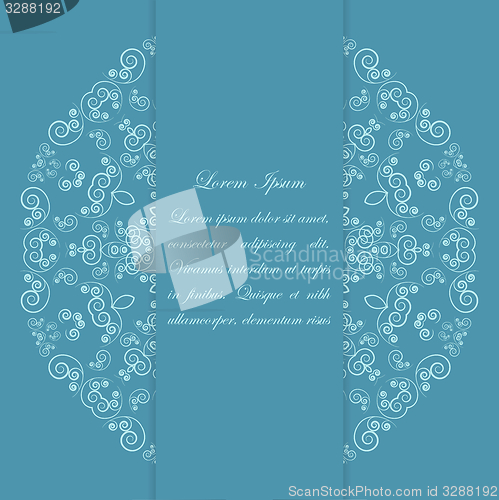Image of Blue card design with ornate pattern
