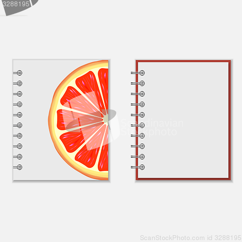 Image of Notebook cover design with bright grapefruit