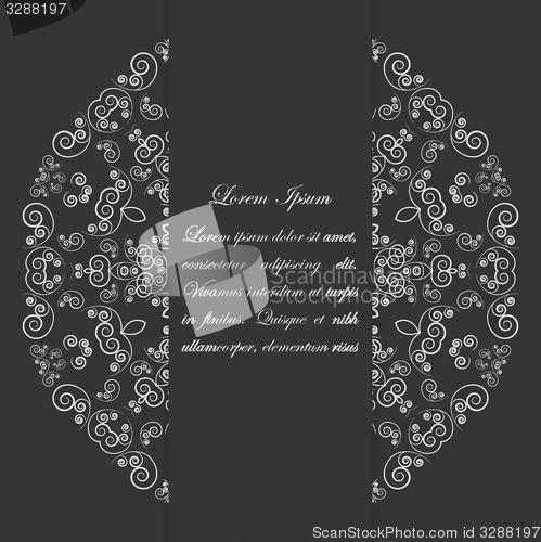 Image of Black and white card design with ornate pattern