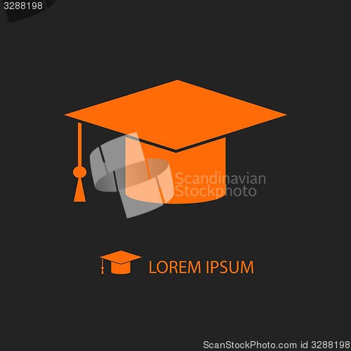 Image of Orange graduation hat as logo