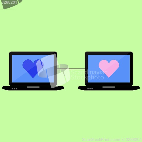 Image of Virtual love, flat style