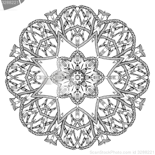 Image of Abstract round pattern with snakes elements