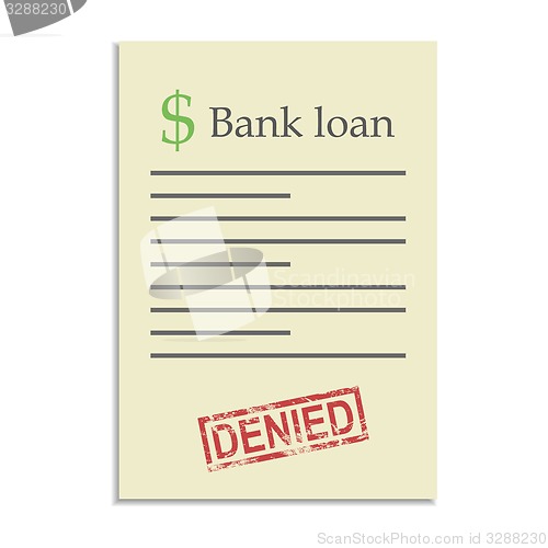 Image of Bank loan document with denied stamp
