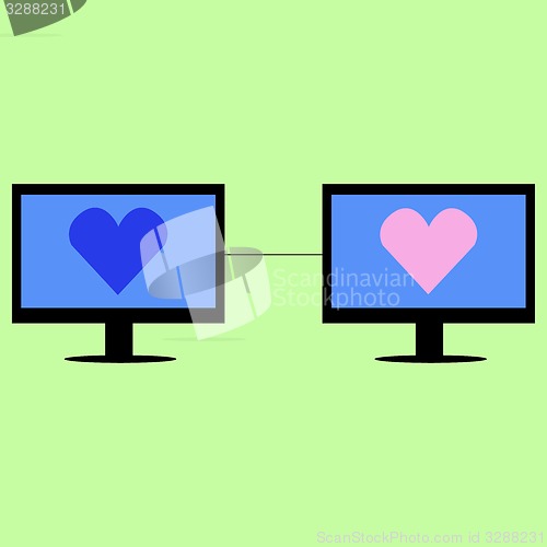 Image of Virtual love in flat style