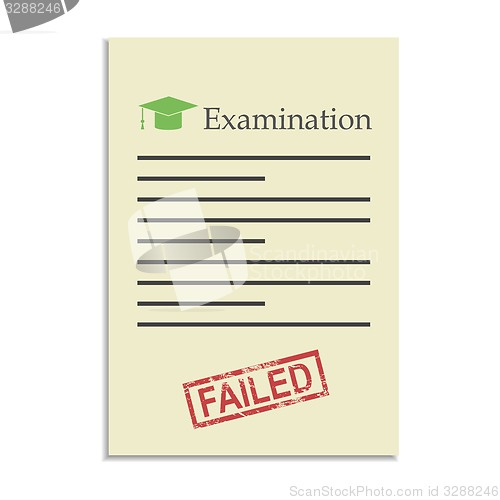 Image of Examination paper with failed stamp 