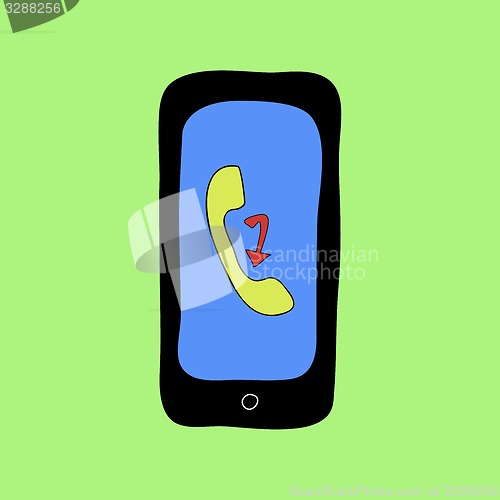 Image of Doodle style phone with missed call