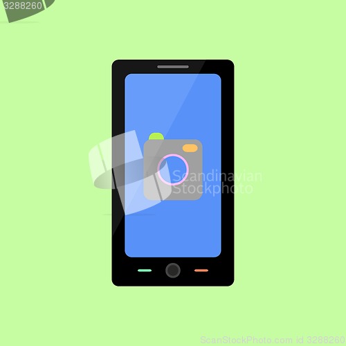 Image of Flat style smart phone with camera