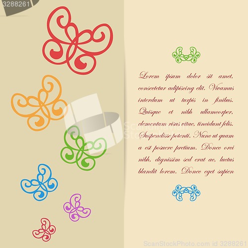 Image of Greeting card or invitation design with butterflies