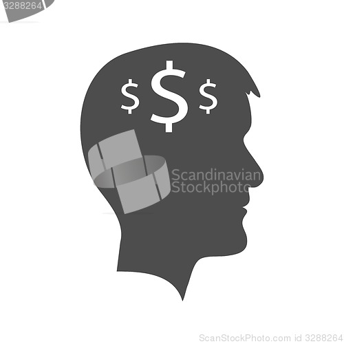 Image of Man head with dollar signs