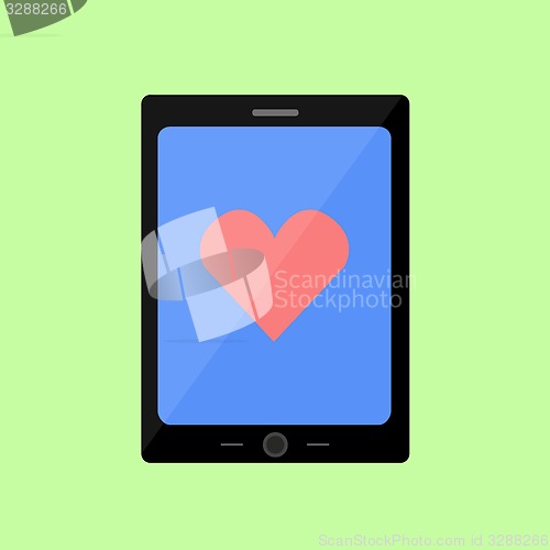 Image of Flat style touch pad with red heart