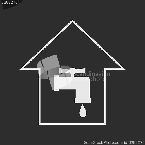 Image of Tap in house sign. White on dark grey