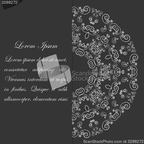 Image of Black and white card design with ornate pattern
