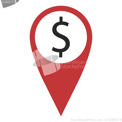 Image of Red geo pin with dollar