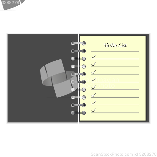 Image of Notebook with to do list