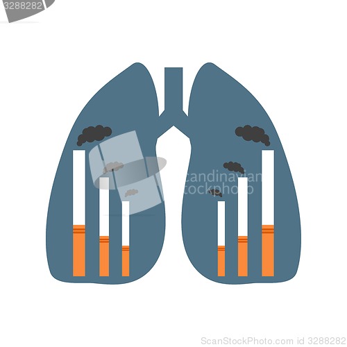 Image of Lungs with smoking factories