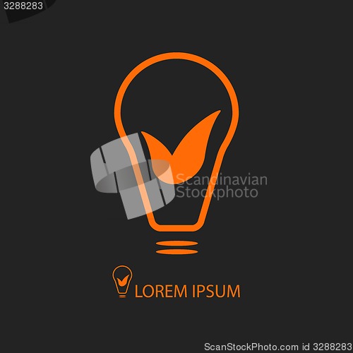 Image of Orange bulb with leaves on black