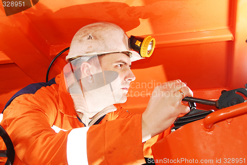 Image of Serious miner working