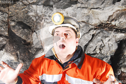 Image of Surprised miner