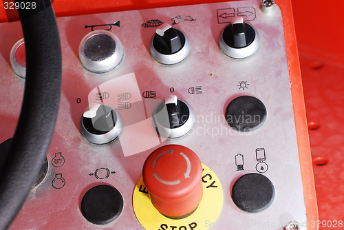 Image of heavy machine control buttons