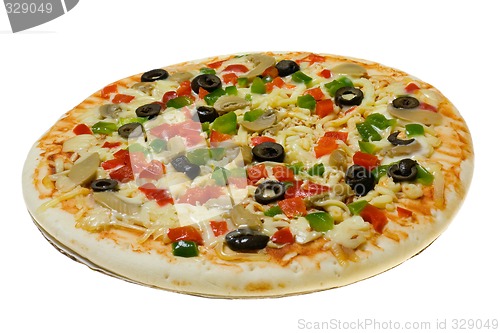 Image of Uncooked Vegetarian pizza

