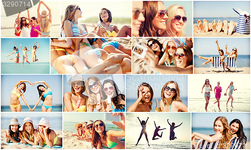 Image of girls having fun on the beach