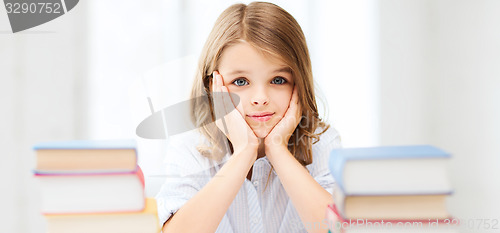 Image of student girl studying at school