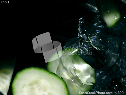 Image of cucumber slices in water