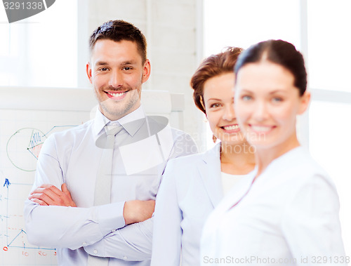 Image of friendly business team in office