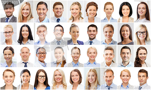 Image of collage with many business people portraits