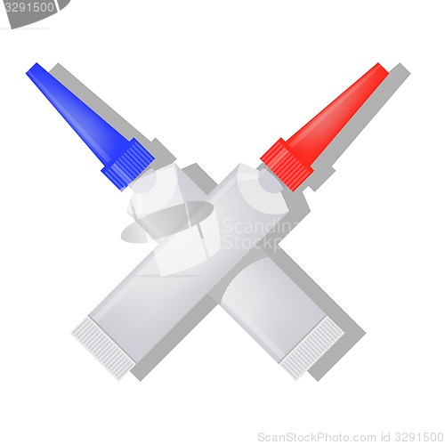 Image of Two Metalic Tubes of Glue 