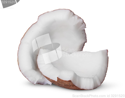 Image of Two pieces of coconut pulp